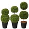 Haute Decor Adjustable Artificial Topiary - Includes 1 Artificial Boxwood Topiary for Front Porch - Adjust The Space Between Topiary Balls - Available in Triple or Double Styles